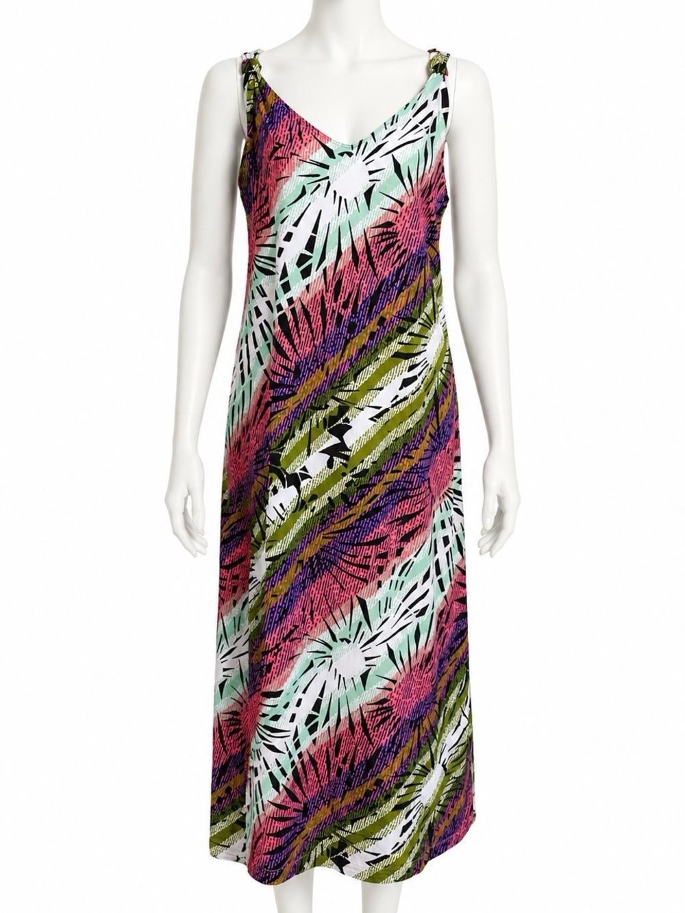 NWOT COLUMBIA PFG Freezer III Dress L Abstract print Omni-Freeze pink green